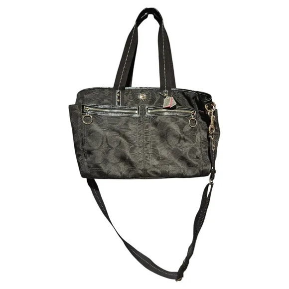 Coach Black Signature Canvas Tote Bag One Size - Picture 5 of 16